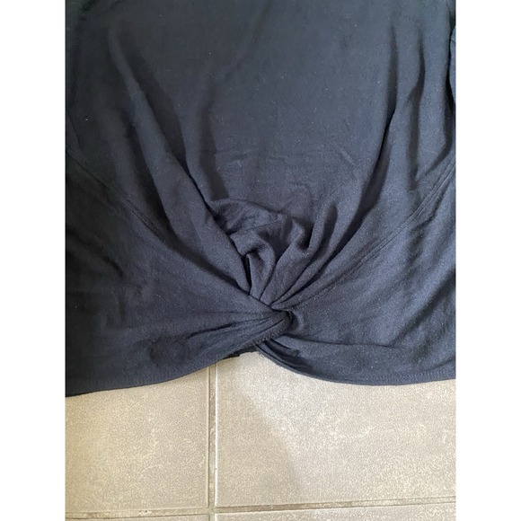 Athleta Black Knot Front Blouse with Long Sleeves Size L A256‎ - Picture 2 of 5